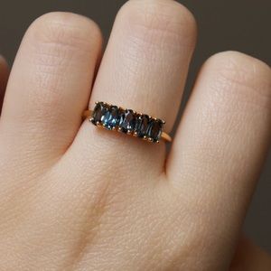 NWOT London Blue Topaz Galaxy Ring Gold Vermeil Carrie Elizabeth Local Eclectic